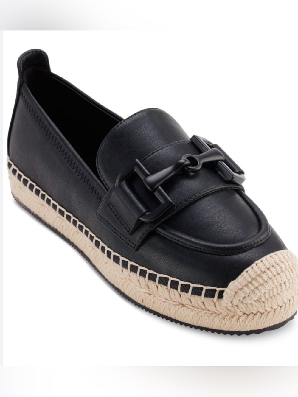 DKNY Black Mally Slip On Bit Buckle Espadrille Loafer
Flats Size 8 $139